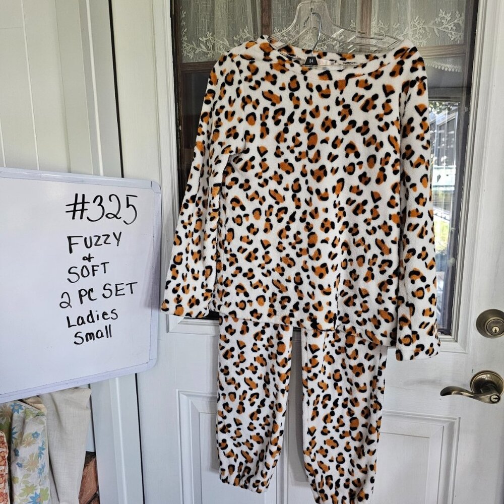 Fuzzy Cheetah Print Ladies PJ Set